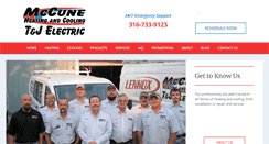 Desktop Screenshot of mccunehvac.com