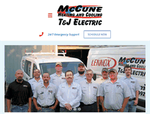 Tablet Screenshot of mccunehvac.com